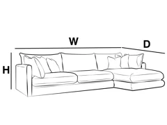 LARGE RHF CHAISE SOFA (2 LARGE SCATTERS)